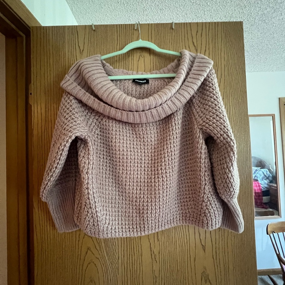 Express Pink Cowl Neck Sweater